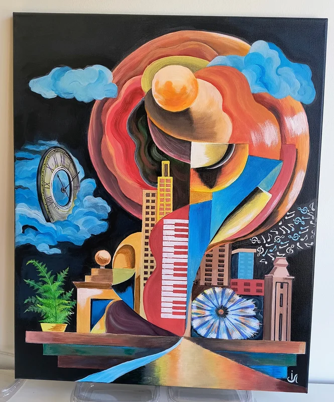 Akrylmålning Irynas konst av Sven-Inge Eriksson