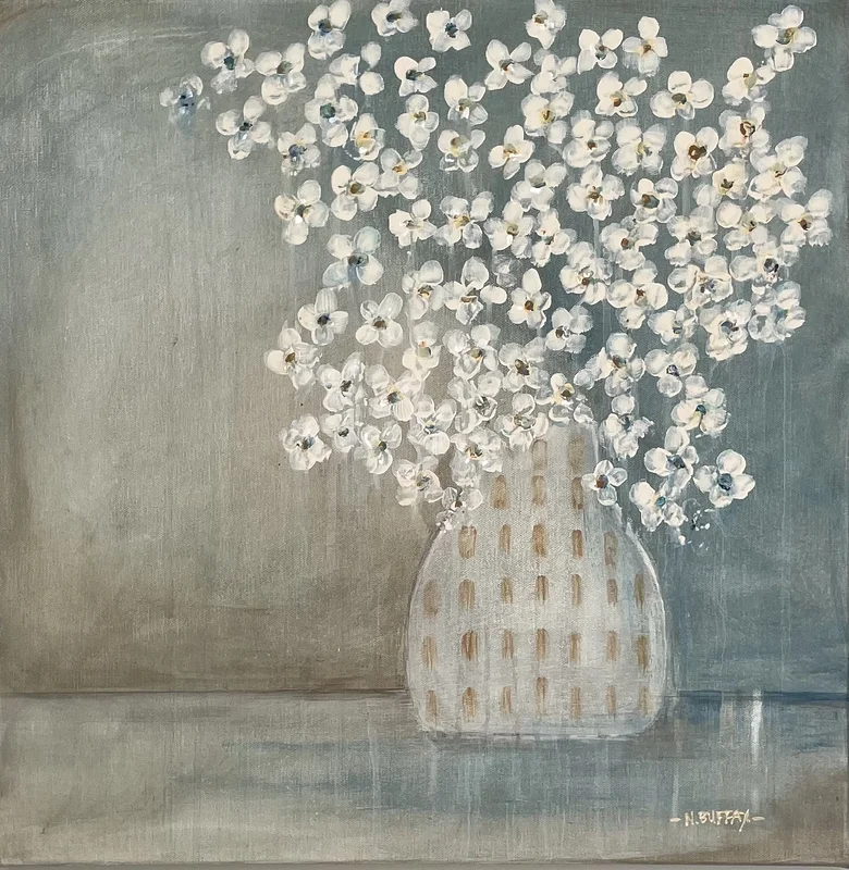 Akrylmålning Fleurs 1 av Nathalie Buffay Thulin