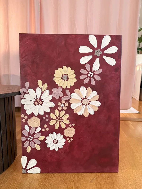 Akrylmålning Floral series av Sabine Rådlund