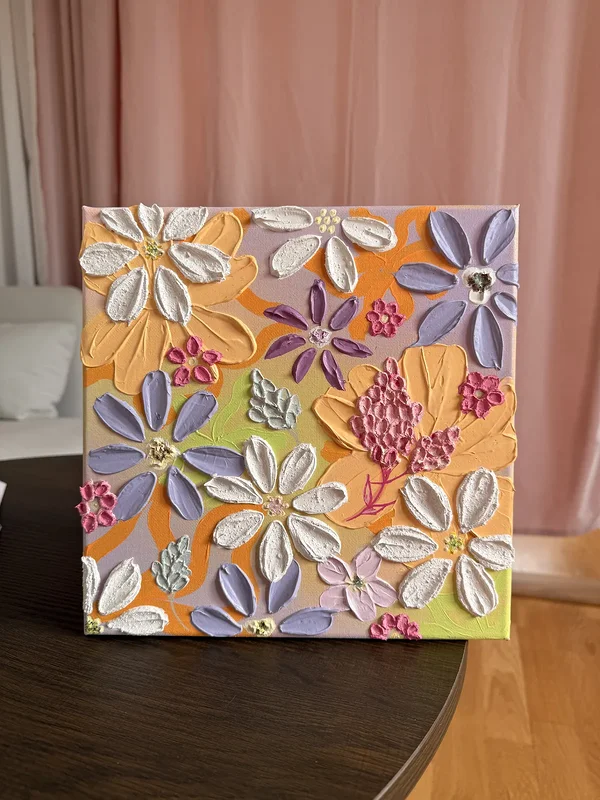 Akrylmålning Floral series av Sabine Rådlund