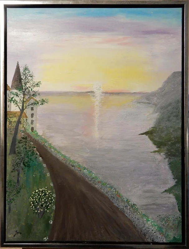 Oljemålning Morgonpromenad av Rune Jakobsson