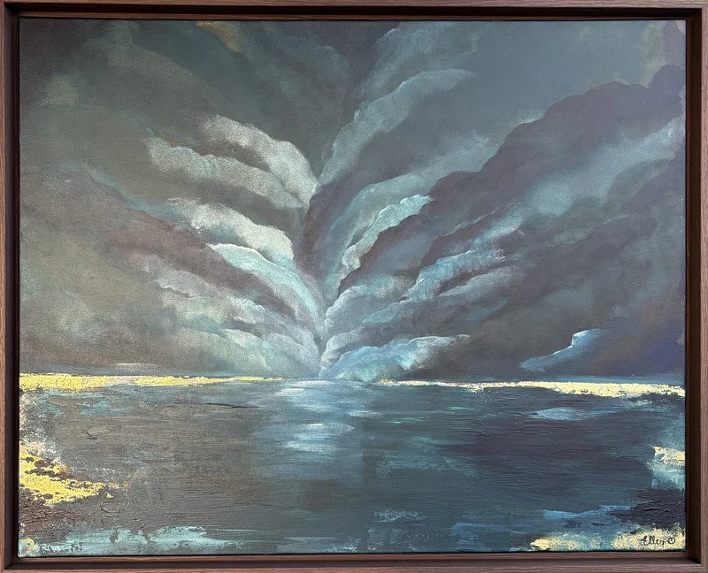 Akrylmålning Beyond Blue av Ellen Olsson