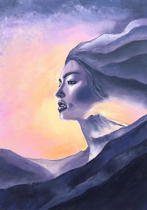 Akrylmålning The Mountain Inside av Alyona Siergieieva - Designfull Art
