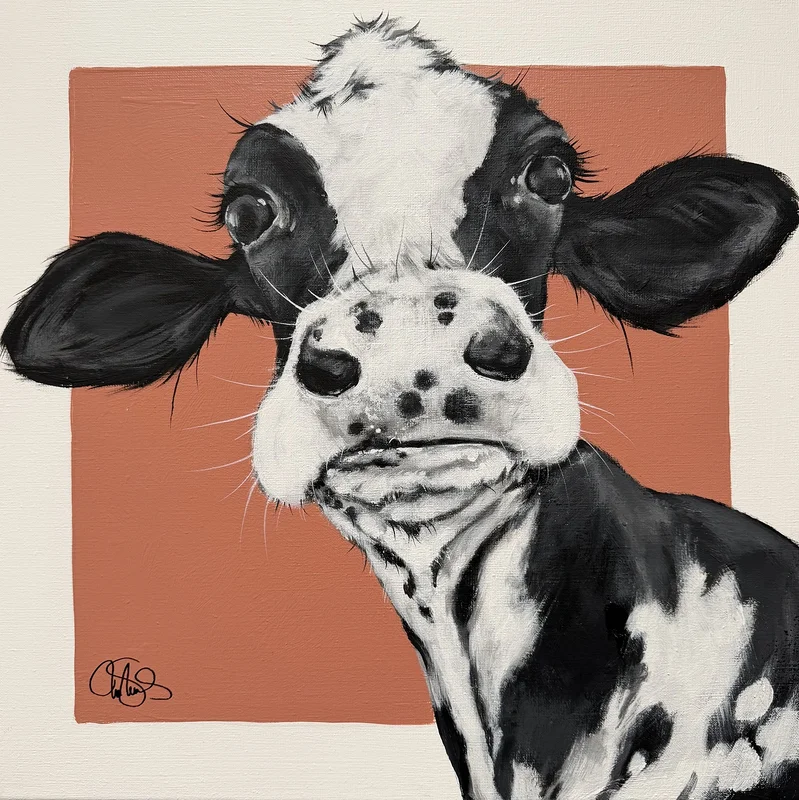Akrylmålning COW 533 Svea av Matilda Skoglund