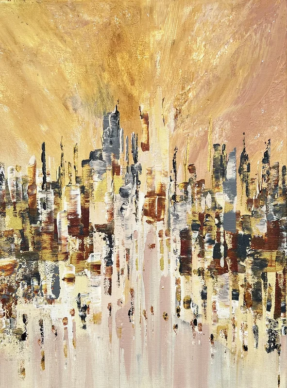 Akrylmålning Golden State av Anne-lee Andersson