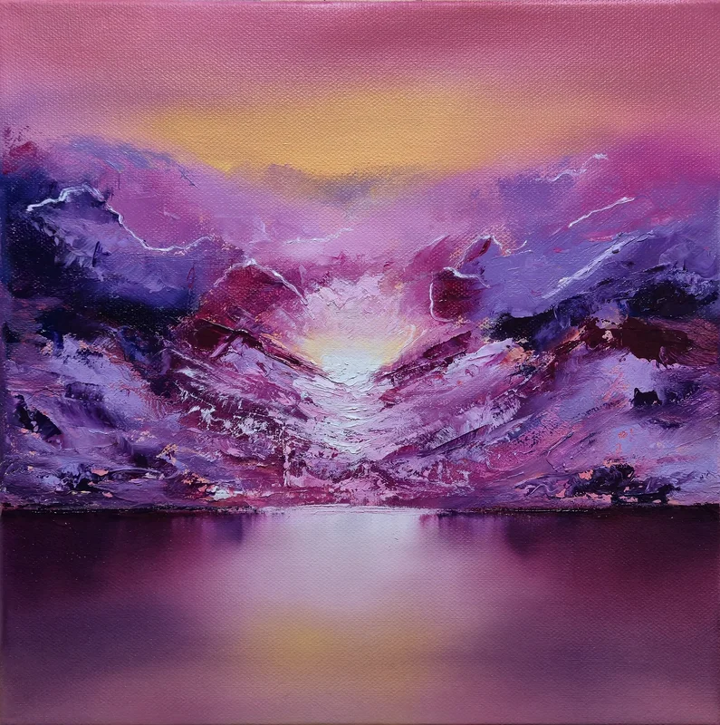 Oljemålning Vally of Light av Sedef Ünlü