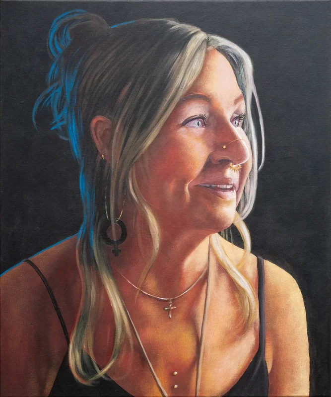 Akrylmålning Portrait of Katarina av Gareth A. Rychter