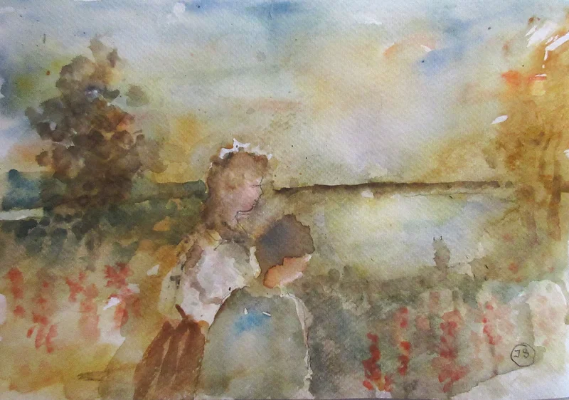 Akvarell Strandblomster av Jan Söderman