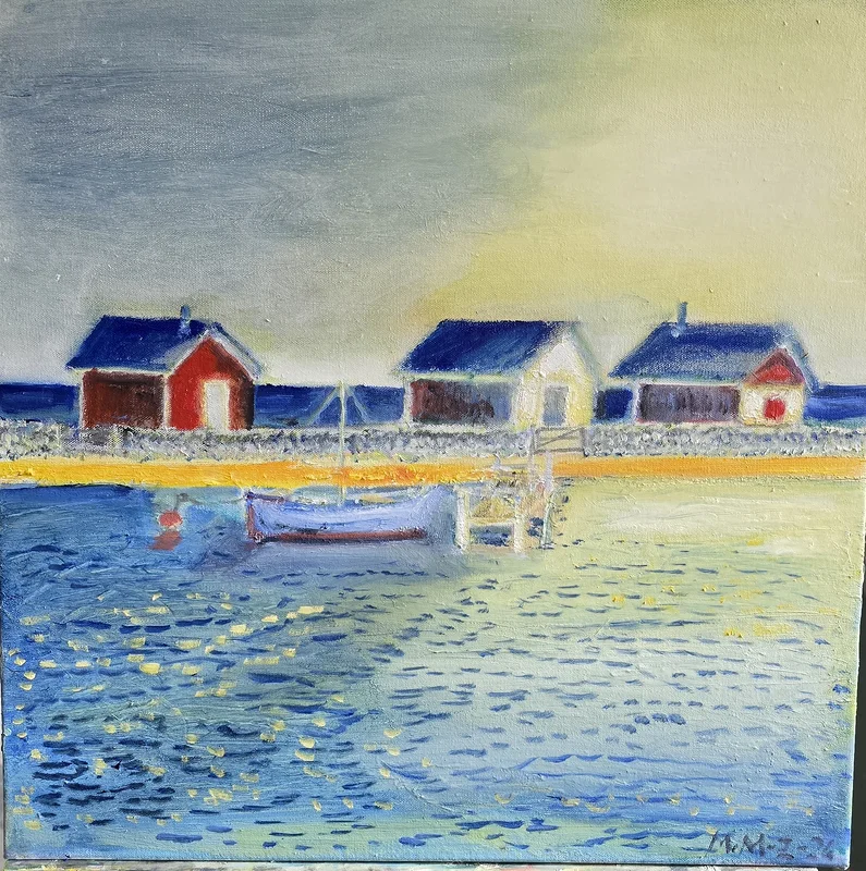 Oljemålning Källahamn Öland av Michael Masreliez