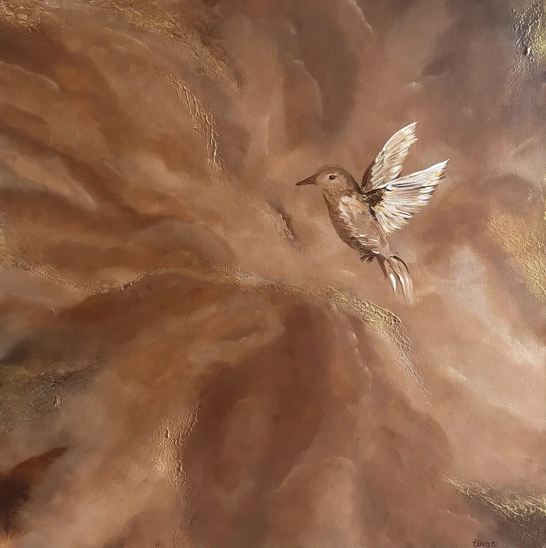 Akrylmålning Wings of Earth av Ellen Olsson