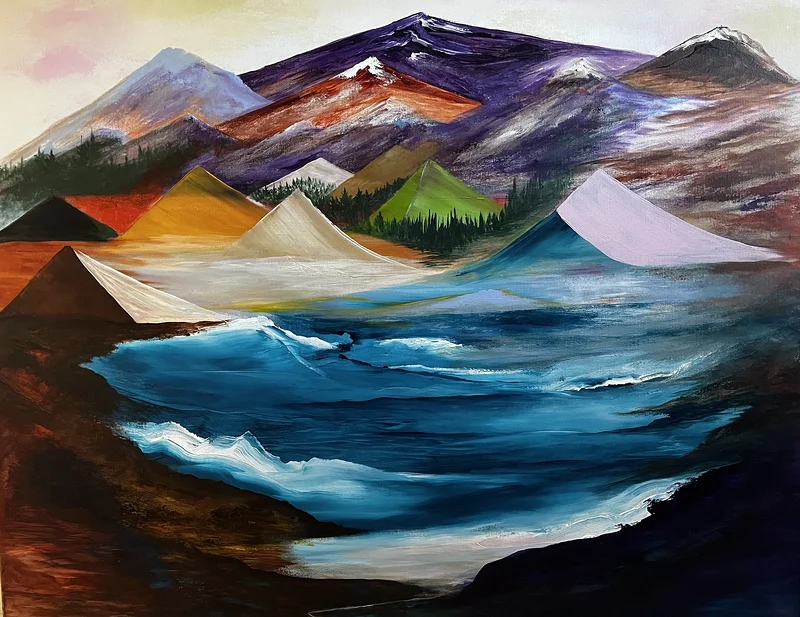 Oljemålning Berget är du av Olof Chronvall