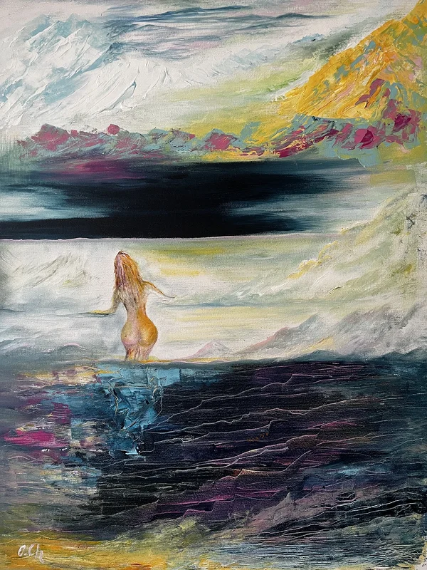 Akrylmålning The inner beautiful woman av Olof Chronvall