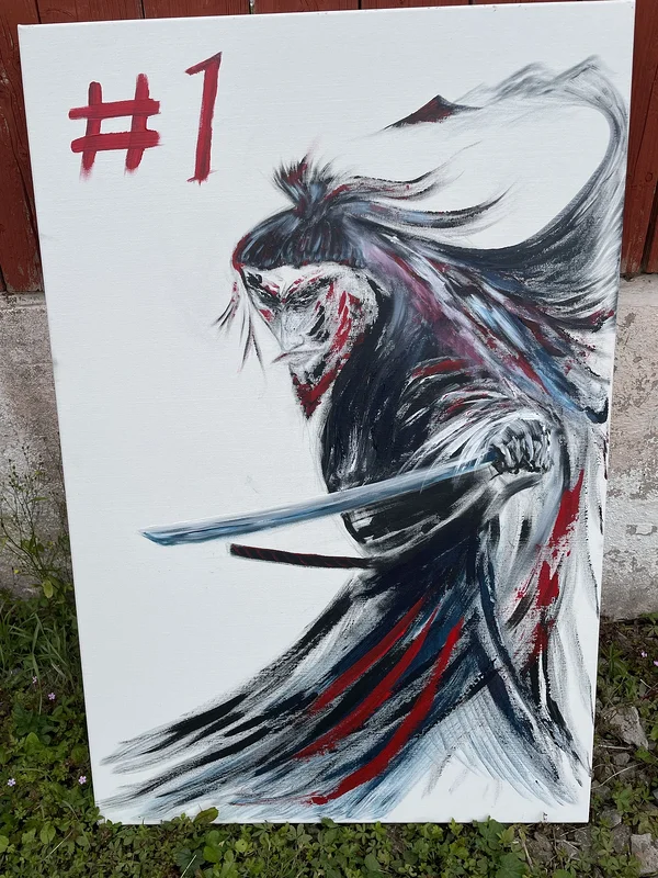 Akrylmålning The Samurai #1 av Olof Chronvall