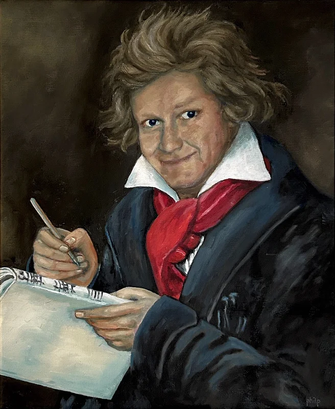 Oljemålning JB Beethoven av Marianne Philp