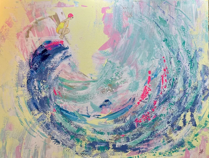 Akrylmålning The Swirl av Judit Hedelius