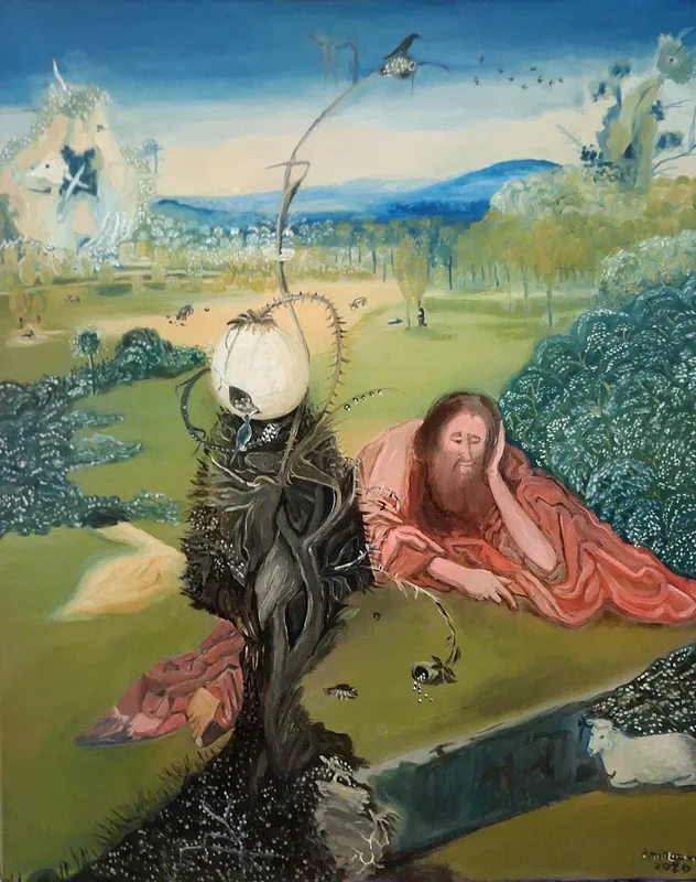 Oljemålning Oljemålning - kopia av Hieronymus Bosch av Aminazin Van-Gogin