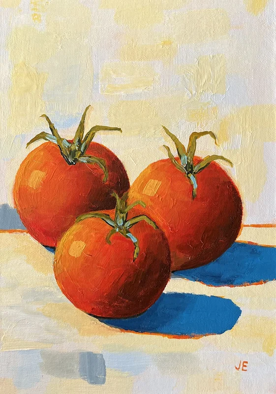 Akrylmålning Tomattrio av Jonny Eriksson