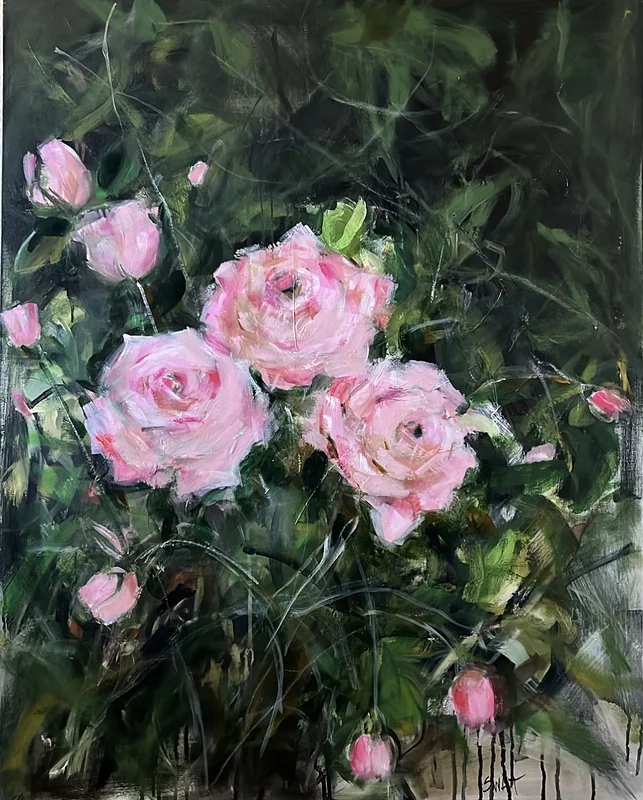 Akrylmålning Blommor „Vi sjön” av Ilona SWAT