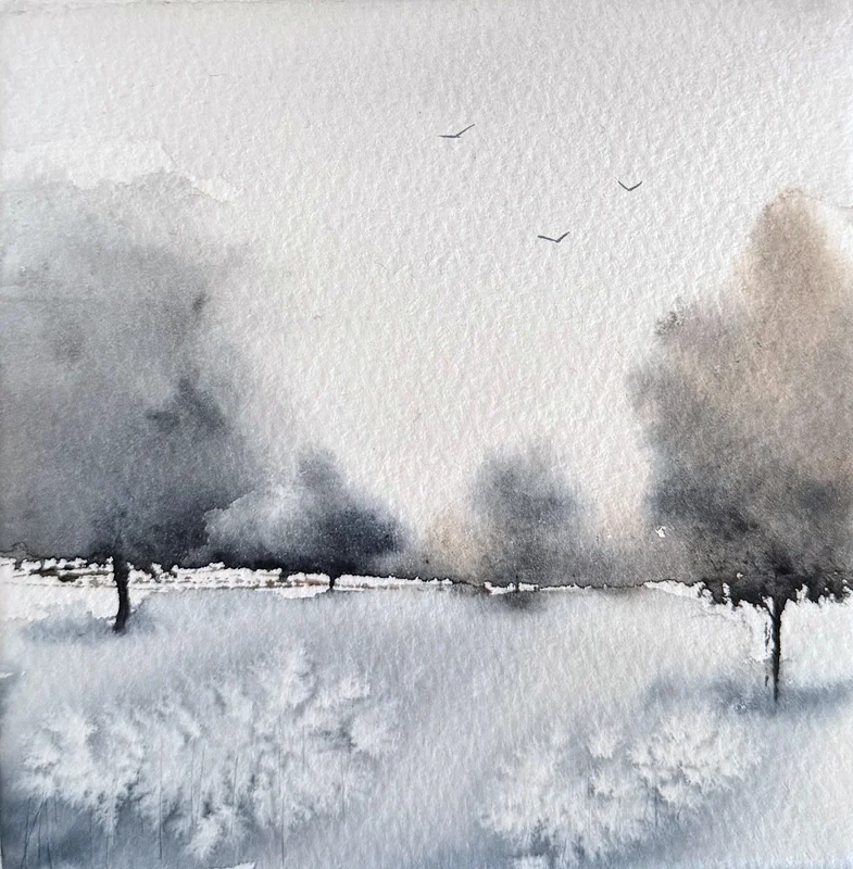 Akvarell Softly av Anna-Karin Hallström