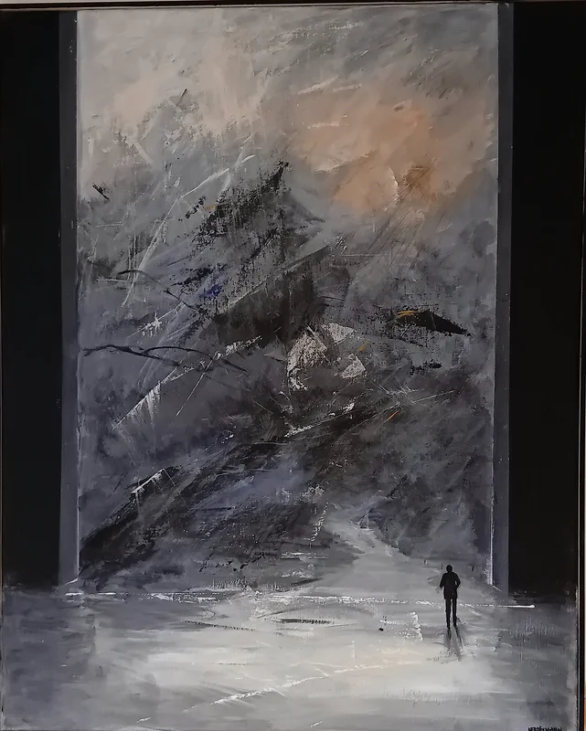 Akrylmålning When the light enters av Kerstin Nyman