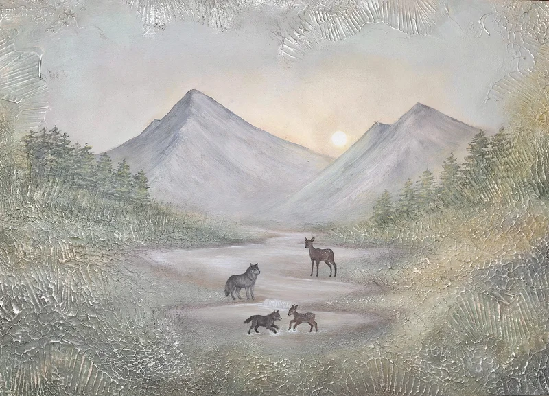 Akrylmålning Forest Harmony av Nicole Nilsson