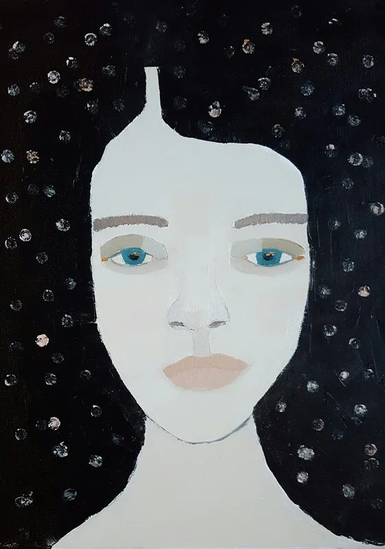 Oljemålning Dotted av Cecilia Ciscar