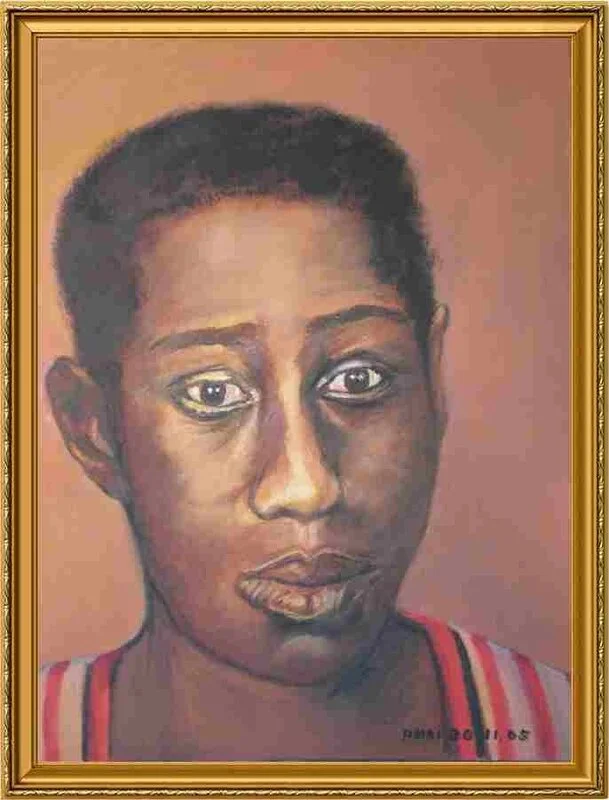 Oljemålning Färgad man av Amri Margareta Edelsvärd