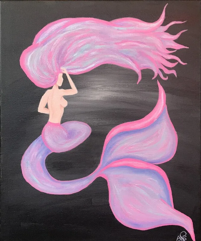 Akrylmålning Waiting Blush av Ann-Sofie Stjernkvist