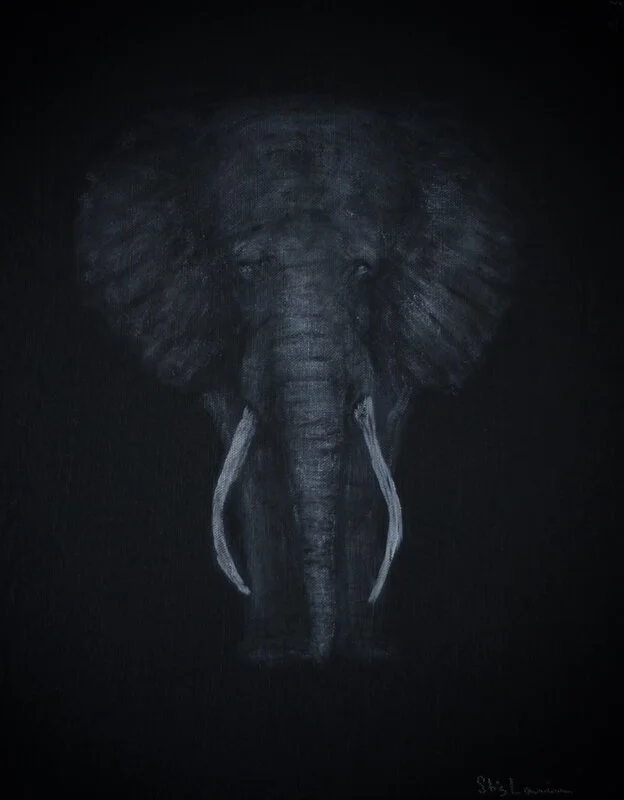 Akrylmålning Elefant nr. 407 av Stig Laurin