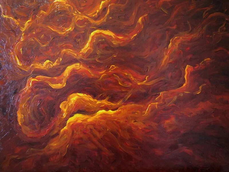 Oljemålning Eternal flames av Mats Eriksson
