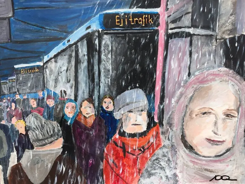 Akrylmålning Ej i trafik av Anders Gabrielsson