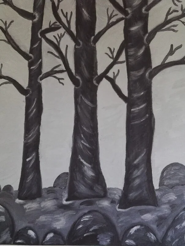 Oljemålning Mörker av Liv-Marit Grönland