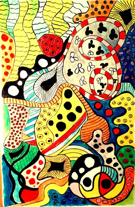 Akrylmålning Mindfullnessmålning 5 av Birgitta Jonsson Bijon Art