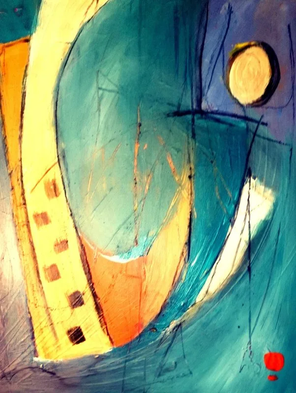 Akrylmålning Abstrakt 3 av Birgitta Jonsson Bijon Art
