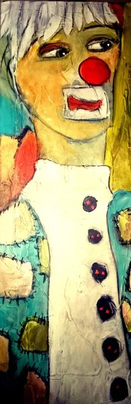Akrylmålning Clown 2 av Birgitta Jonsson Bijon Art