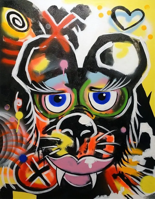 Akrylmålning Party Animal av Magnus Dacke