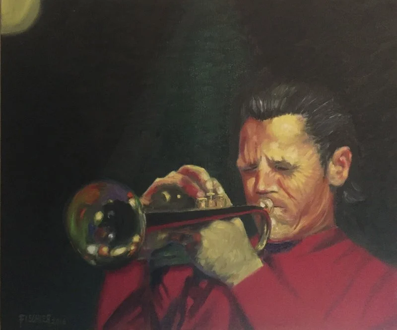 Oljemålning Chet Baker av Tony Fischier