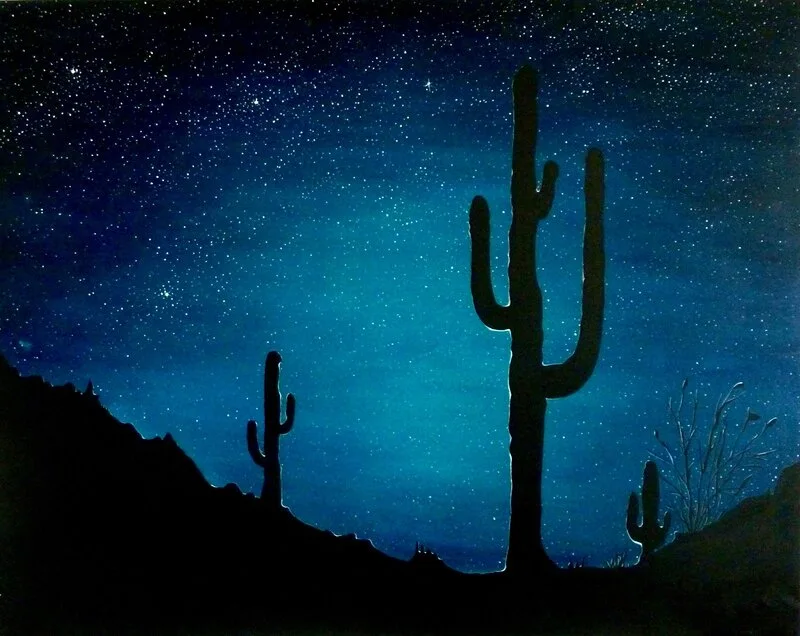 Akrylmålning Desert Night av Eve Okin