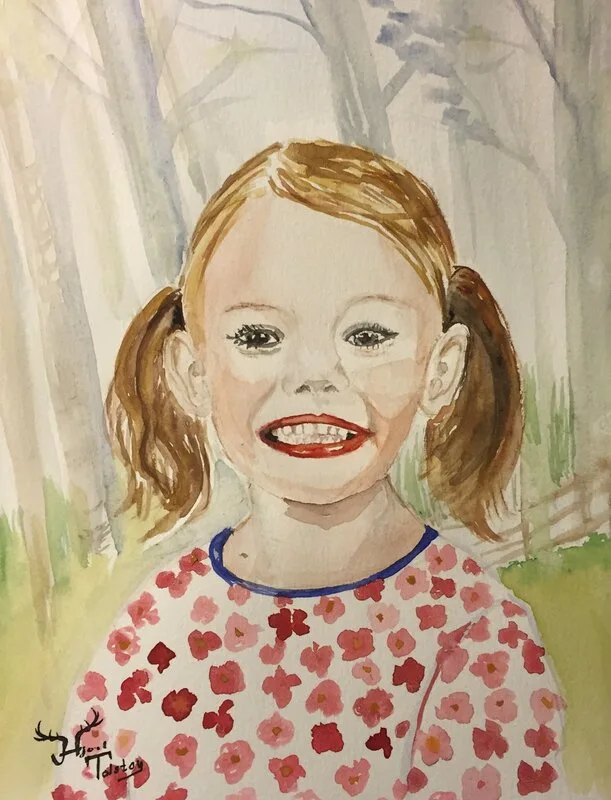 Akvarell Love 4 år av Catarina Hjort Tolstoy