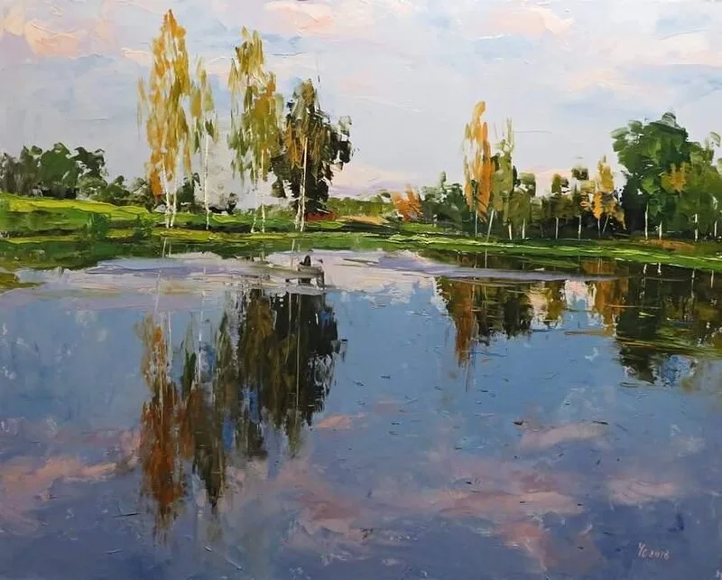 Oljemålning av Yuanyuan Liu