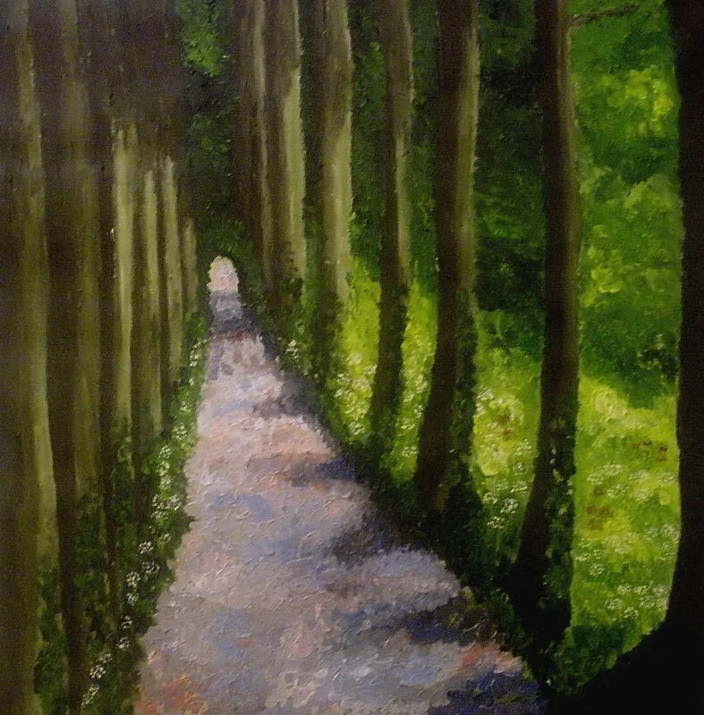 Akrylmålning Sommarallé av Mats Eriksson