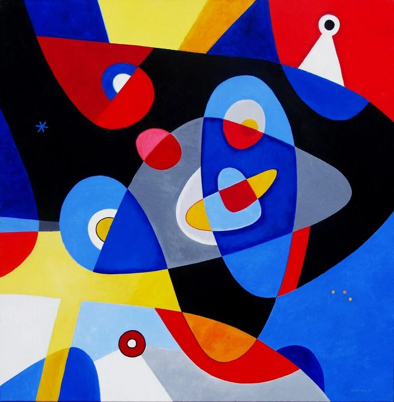 Akrylmålning Coloured Curves av Ulf Enhörning