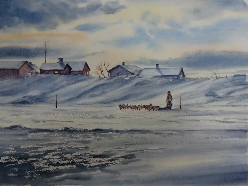 Akvarell Jämtland av Mila Smirnova
