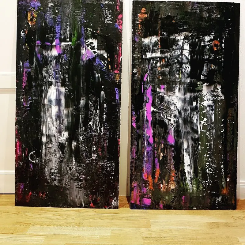 Akrylmålning Together av Tobias Staaf