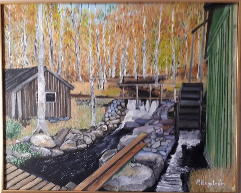 Akrylmålning Kvarn av Peter Engström