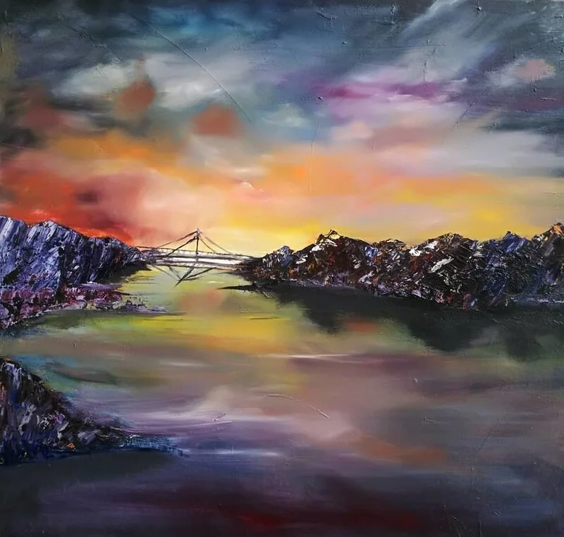 Oljemålning Magical landscape av Layth Gurgia