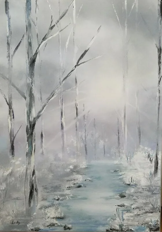 Oljemålning Winter sun av Erika Bueno