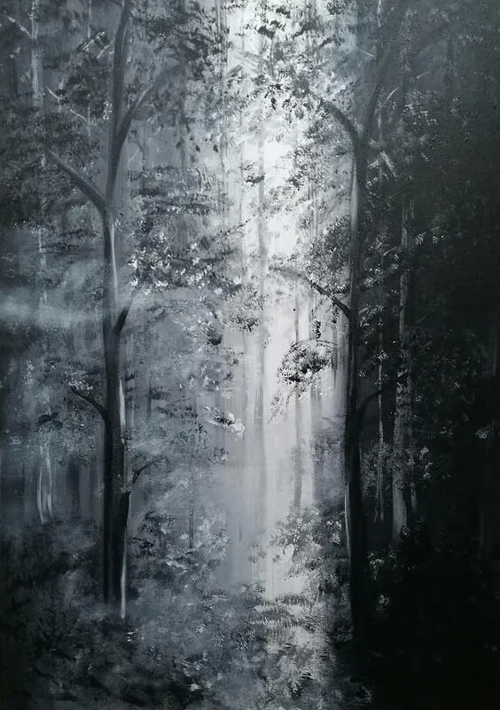 Akrylmålning White light av Erika Bueno