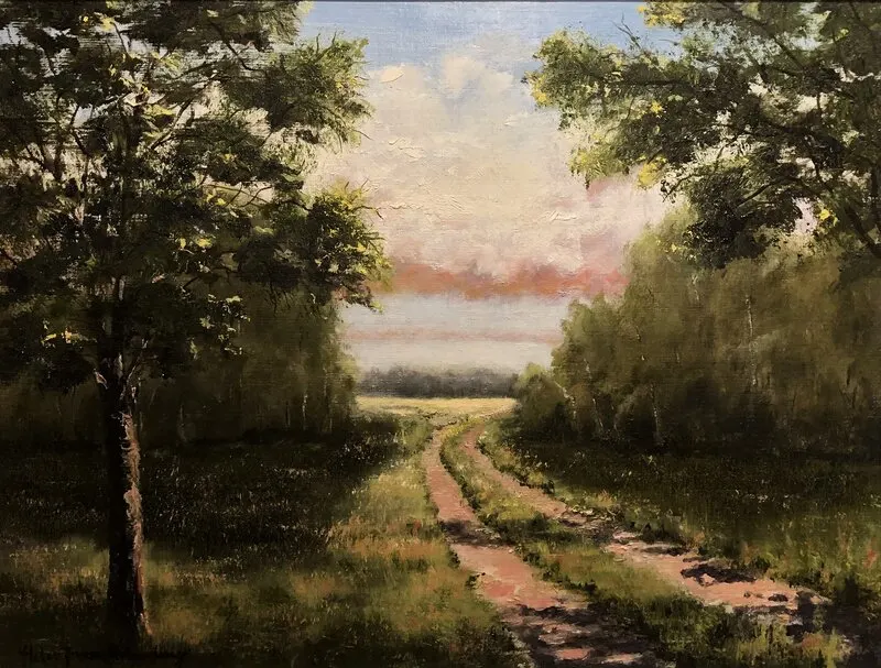 Oljemålning Under kvällshimlen av Helen Boreson Holmberg