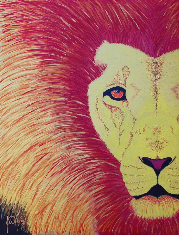 Akrylmålning Aslan av Kristina Weberg